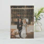 Faire-part Classy Script 'It's Official' Mariage Elopement (Debout devant)