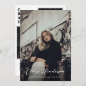 Faire-part Classy Script Photo Collage QR Code Graduation (Devant / Derrière)