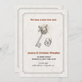 Faire-part Clé de mon cœur Annonce de nouvelle maison (Devant / Derrière)