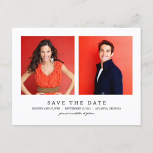 Faire-part CLEAN 2 Photos Enregistrer La Date Carte Postale