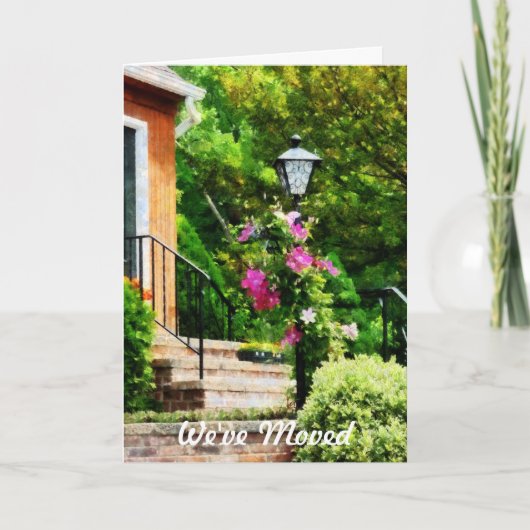 Faire-part Clematis sur Lamp Post - Nous avons Déplacé la car (Devant)