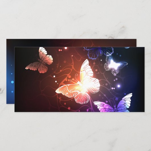 Faire-part Clowing Night Butterflies (Devant / Derrière)