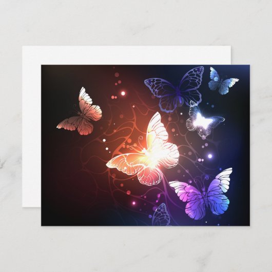 Faire-part Clowing Night Butterflies (Devant / Derrière)