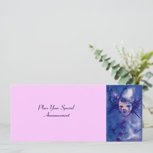 FAIRE-PART CLOWN DANS PURPLE (Debout devant)