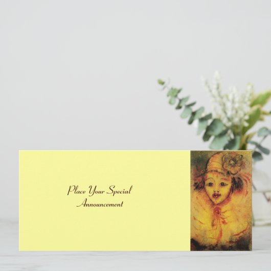 FAIRE-PART CLOWN EN JAUNE (Debout devant)