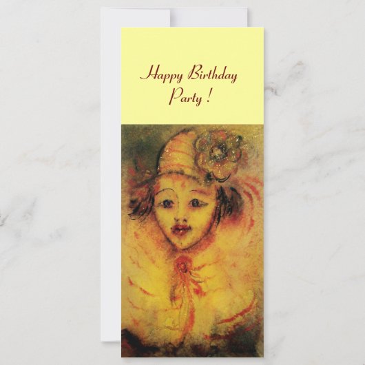 FAIRE-PART CLOWN EN JAUNE (Dos)