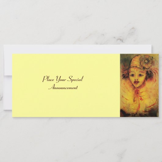 FAIRE-PART CLOWN EN JAUNE (Devant)