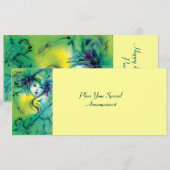 FAIRE-PART CLOWN EN VERT (Devant / Derrière)