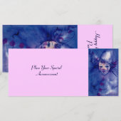 FAIRE-PART CLOWN EN VIOLET (Devant / Derrière)