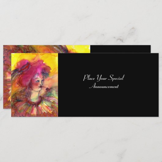 FAIRE-PART CLOWN PINKY (Devant / Derrière)