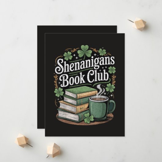 Faire-part Club de lecture St Patricks Day (Devant/Arrière en situation)