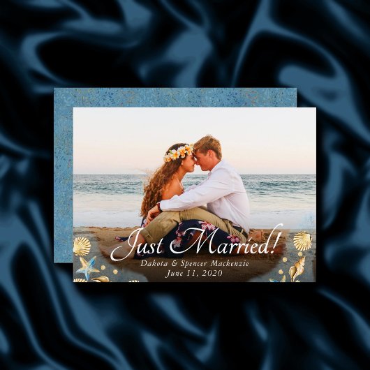 Faire-part Coastal Chic | Mariage photo moderne Coral Reef