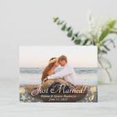 Faire-part Coastal Chic | Photo de mariage moderne sur un réc (Debout devant)