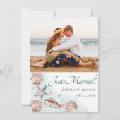 Faire-part Coastal Chic | Photo de mariage sur le thème du ré (Devant)