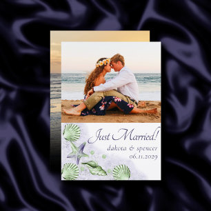 Faire-part Coastal Chic   Photo nautique violet et vert