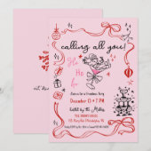 Faire-part Cocktail de Noël Friendmas Fête de Noël (Devant / Derrière)