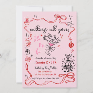 Faire-part Cocktail de Noël Friendmas Fête de Noël