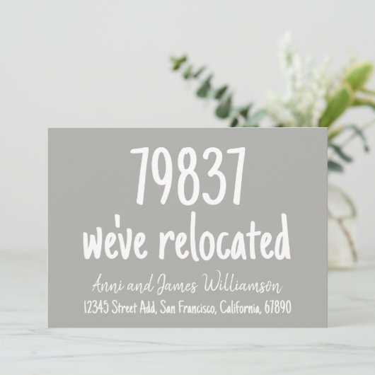 Faire-part Code postal personnalisé Ajouter des détails Nous  (Debout devant)