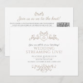 Faire-part Code QR de diffusion en direct de mariage blanc br (Devant / Derrière)