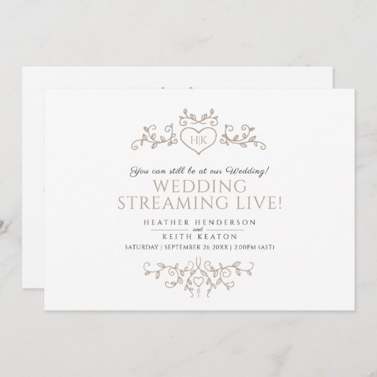 Faire-part Code QR de diffusion en direct de mariage blanc ma (Devant / Derrière)