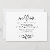 Faire-part Code QR de diffusion en direct de mariage en noir (Devant)