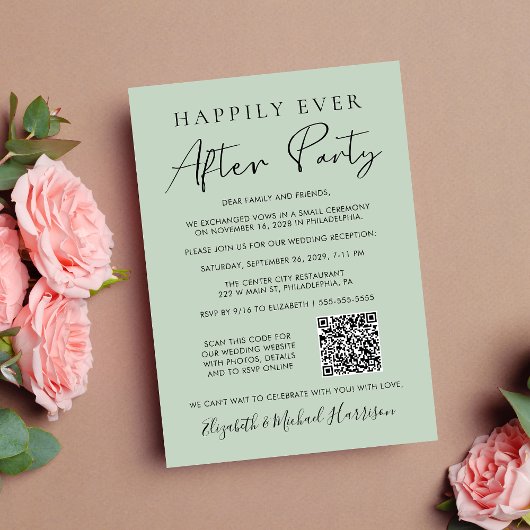 Faire-part Code QR de la photo de la soirée "Happily Ever Aft