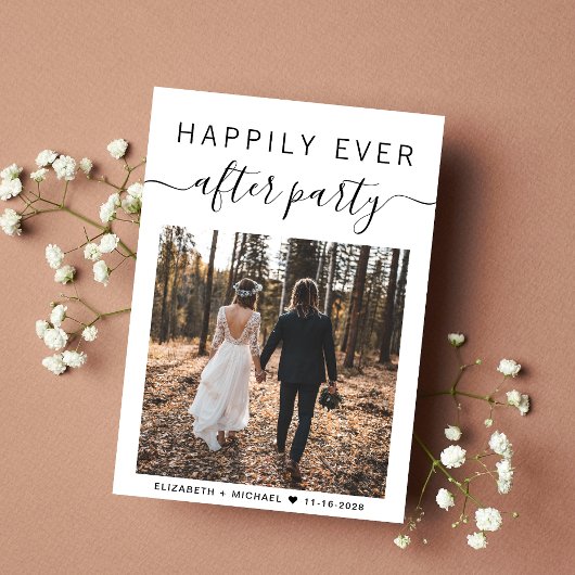 Faire-part Code QR de la soirée de mariage Happily Ever After