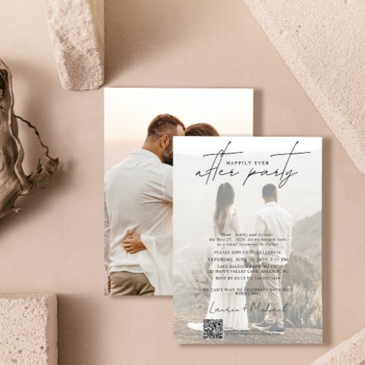 Faire-part Code QR Heureusement Jamais après la photo Party 2