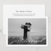 Faire-part Code QR Mariage Classique Just Married (Devant / Derrière)