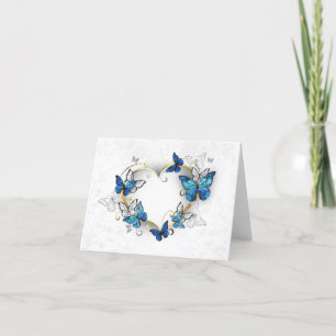 Faire-part Coeur bijoux avec papillons Morpho