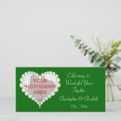 Faire-part Cœur d'amour Diamant Émeraude Anniversaire (Debout devant)