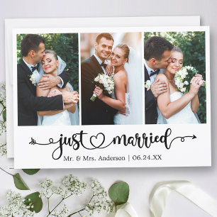 Faire-part Coeur de calligraphie juste marié 3 Mariage photo