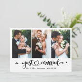 Faire-part Coeur de calligraphie juste marié 3 Mariage photo (Debout devant)