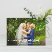 Faire-part Coeur de calligraphie moderne Nous avons épousé un (Debout devant)