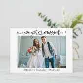 Faire-part Coeur de calligraphie Nous avons épousé un Mariage (Debout devant)