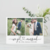 Faire-part Coeur de calligraphie Nous nous sommes mariés 2 Ma (Debout devant)