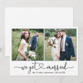 Faire-part Coeur de calligraphie Nous nous sommes mariés 2 Ma (Devant / Derrière)