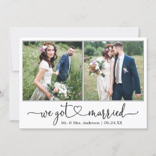Faire-part Coeur de calligraphie Nous nous sommes mariés 2 Ma