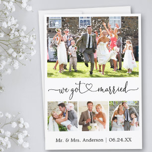 Faire-part Coeur de calligraphie Nous nous sommes mariés 4 Ma