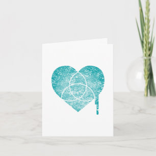 Faire-part coeur de graphique turquoise