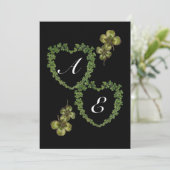 Faire-part cœur de trèfle en monogramme glace (Debout devant)
