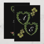 Faire-part cœur de trèfle en monogramme glace (Devant / Derrière)