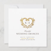 Faire-part Coeur monogramme en direct mariage amour adaptatio (Dos)