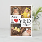 Faire-part Coeur rouge choisi amour adopté Collage photo (Debout devant)