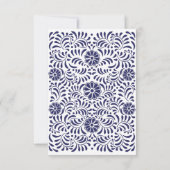 Faire-part Coeur Talavera mexicain bleu (Dos)