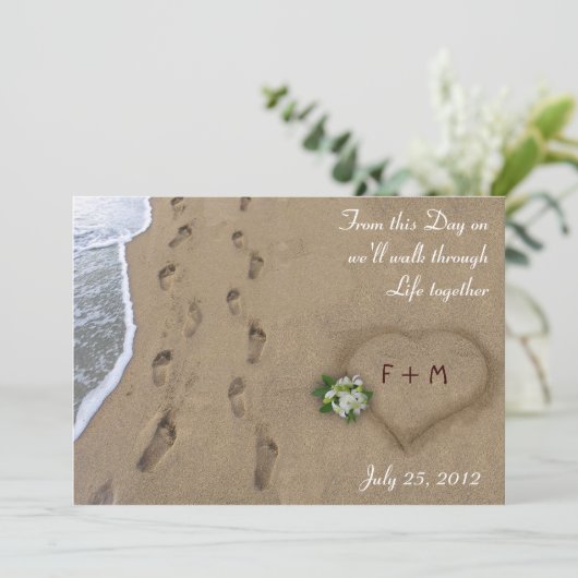 Faire-part Coeur & Tracks / Enregistrer la date (Debout devant)