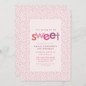 Faire-part Coeurs doux et saupoudrer de fête d'anniversaire r (Devant / Derrière)