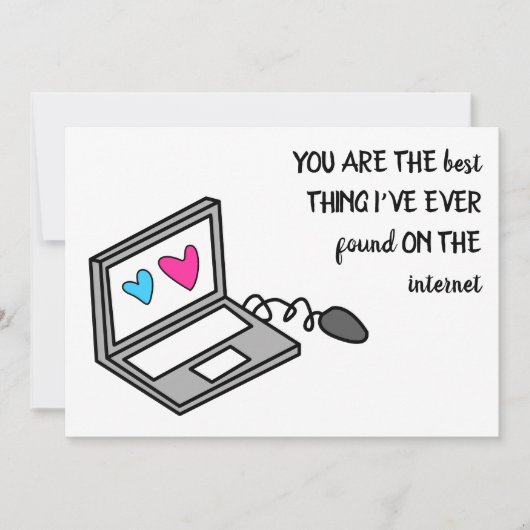 Faire-part Cœurs drôles de la Saint-Valentin Ordinateur (Devant)