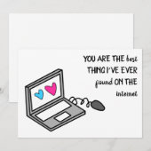 Faire-part Cœurs drôles de la Saint-Valentin Ordinateur (Devant / Derrière)