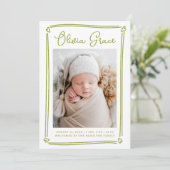 Faire-part Coeurs lunaires Lime Green Photo Birth (Debout devant)